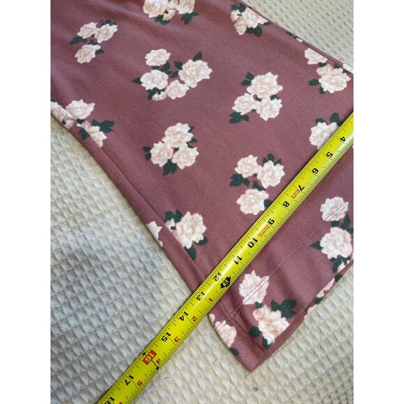 BP. By Nordstrom Floral Cozy Soft Pink Wide Leg Elastic Waist Lounge Pants Med - Picture 5 of 11